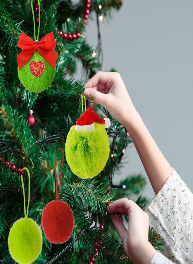 Chewarelly 12 Pack Lime Green Furry Christmas Ball Ornaments, 2.36 Inches Soft Fluffy-Pom-Pom Xmas Tree Hanging Decor for Holiday Home Party Fireplace Wall Decoration - Image 5